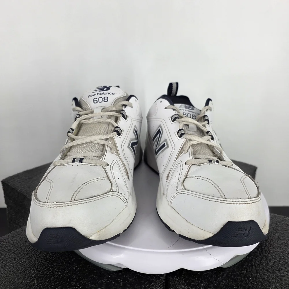 New Balance 608v5 White Navy Leather Cross Training Shoes Men's 11.5 MX608WN5